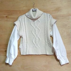 Yarn Turtleneck Sweater Top